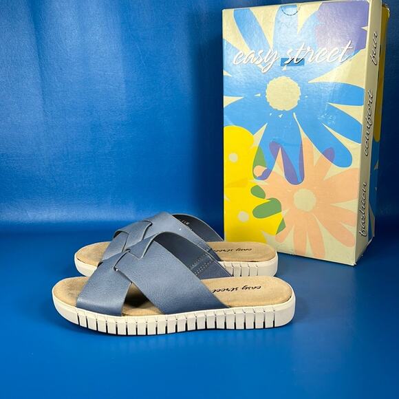 easy street Shoes - Easy Street Brylee Sandals - Denim/Gore - 6.5 Wide - New with box